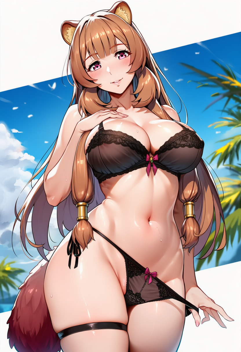 Busty Anime Woman in Lingerie